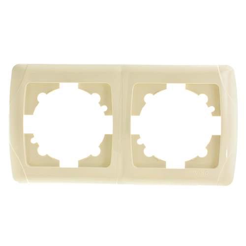 Рамка Viko Carmen двойная для розеток горизонтальная Кремовый