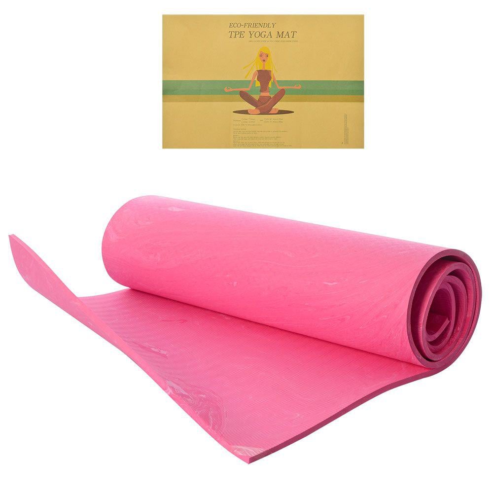 Йогамат MS 2014 P легкий нескользящий экологический PER 8 мм 183x61 см Розовый (25671357)