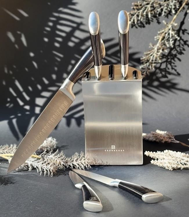 Набір ножів Edenberg із нержавіючої сталі на підставці 6 пр. Сірий (EB-11002) - фото 2 Набір ножів Edenberg із нержавіючої сталі на підставці 6 пр. Сірий (EB-11002) - фото 2
