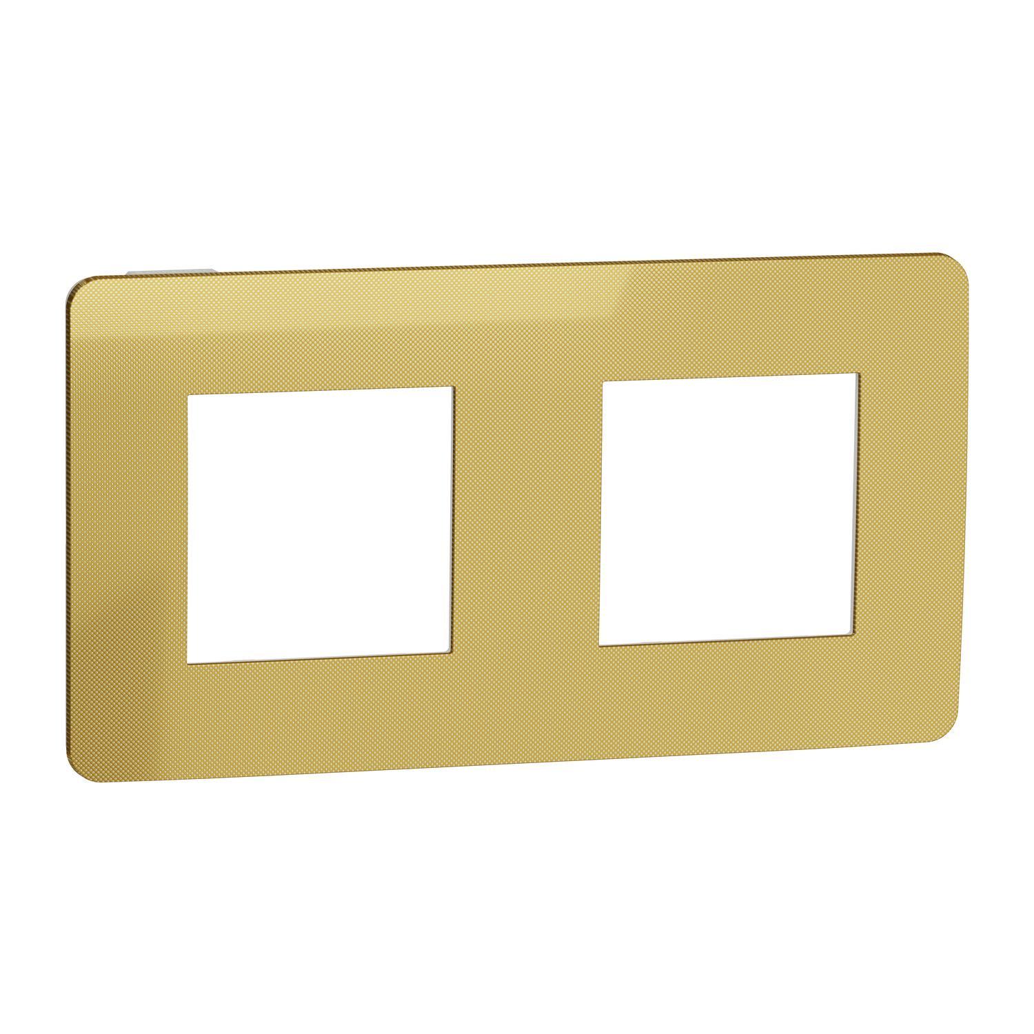 Рамка двухместная Schneider Electric Unica Studio Золотой/Белый (NU280459)