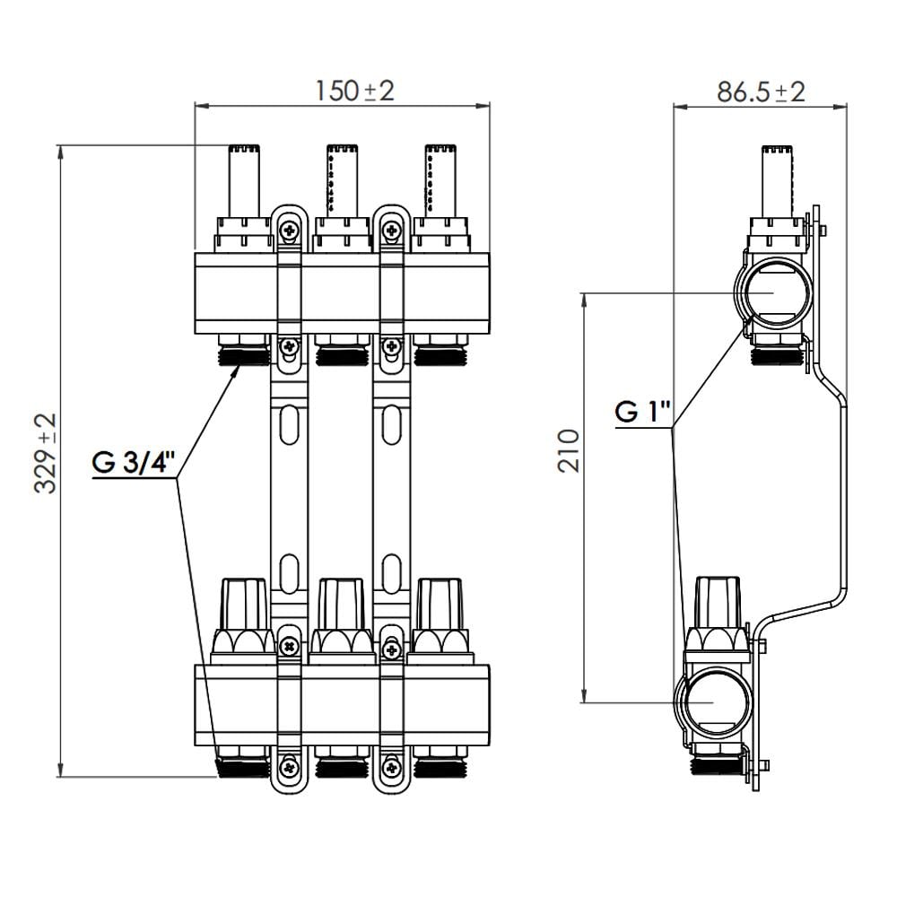 Колектор з витратомірами SD Forte 1" на 3 виходи (FRRS00039942) - фото 2