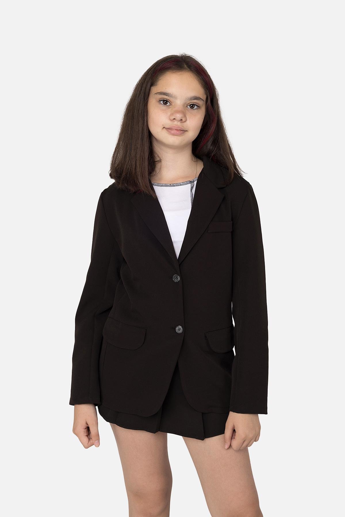 Жакет для девочки ЦБ-00251255 134 см Черный (28576176) Жакет для девочки ЦБ-00251255 134 см Черный (28576176)