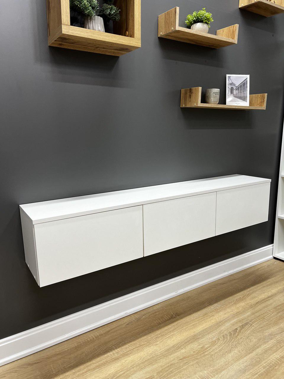 Тумба під ТВ Тріо 1480х280х280 мм Білий - фото 2 Тумба під ТВ Тріо 1480х280х280 мм Білий - фото 2