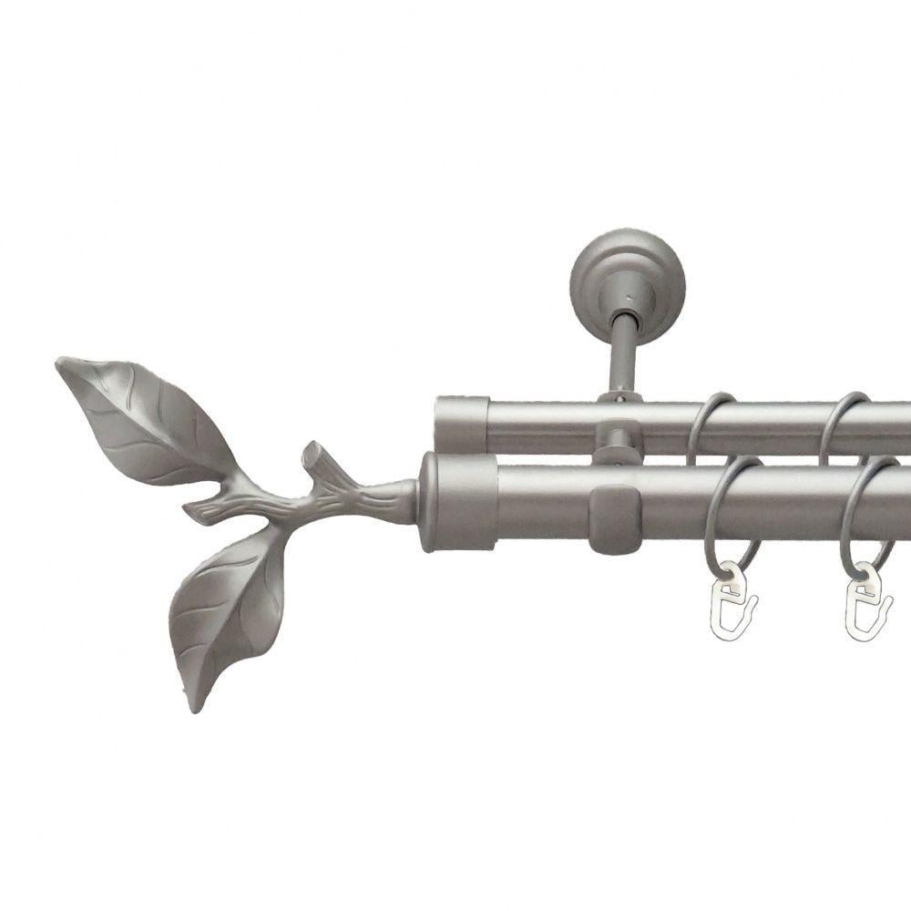 Карниз для штор Orvit Лист розы двухрядный 25/19 мм 240 см Сатин (000-7730)