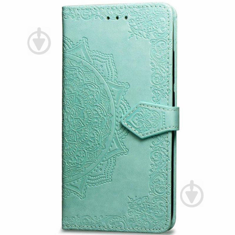 Кожаный чехол-книжка Epik Art Case с визитницей для Xiaomi Redmi 8a Бирюзовый (784304)