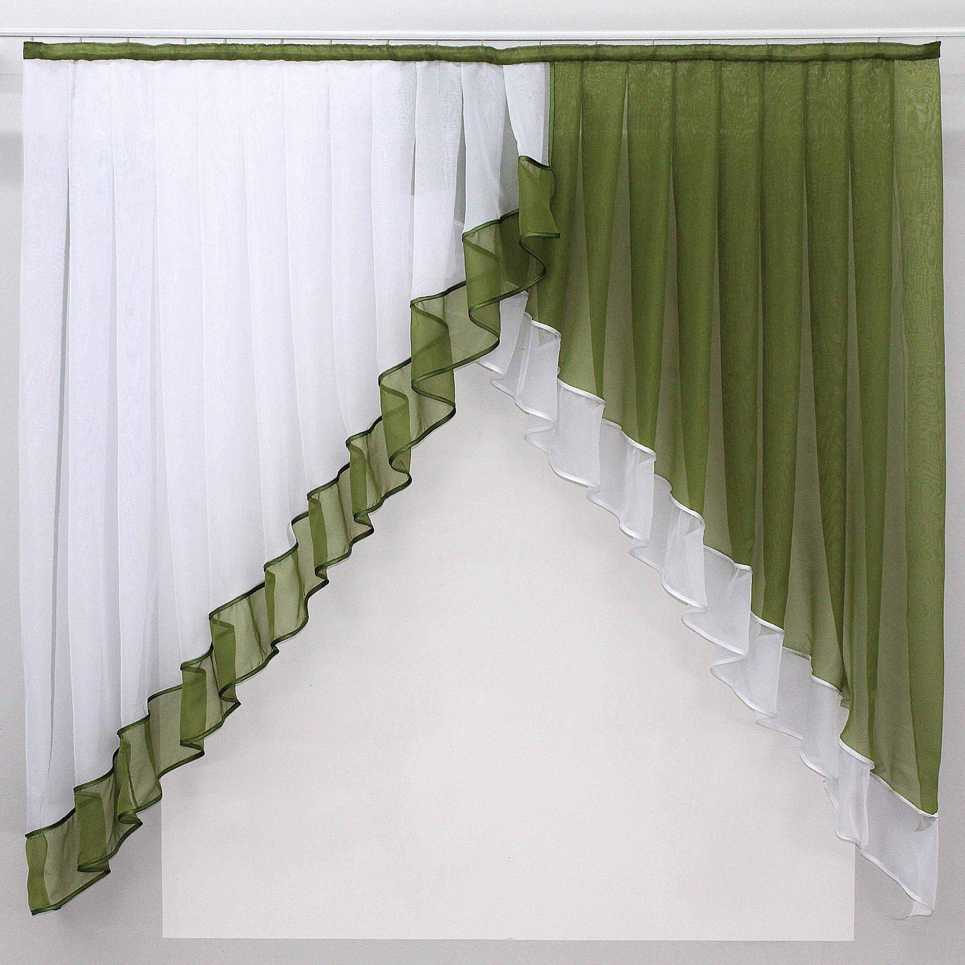 Занавеска кухонная VR-Textil № 023к 150х150 см Белый/Оливковый (50-524) - фото 1 Занавеска кухонная VR-Textil № 023к 150х150 см Белый/Оливковый (50-524) - фото 1