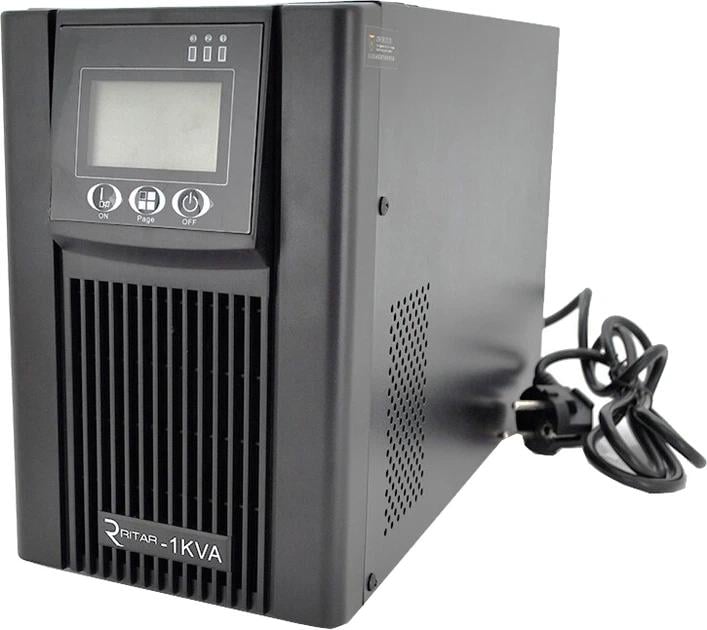Источник бесперебойного питания с правильной синусоидой Ritar PT-1KL-LCD 1000VA 900QW 36V max 5A под наружный АКБ 3 шт. (355x145x226)