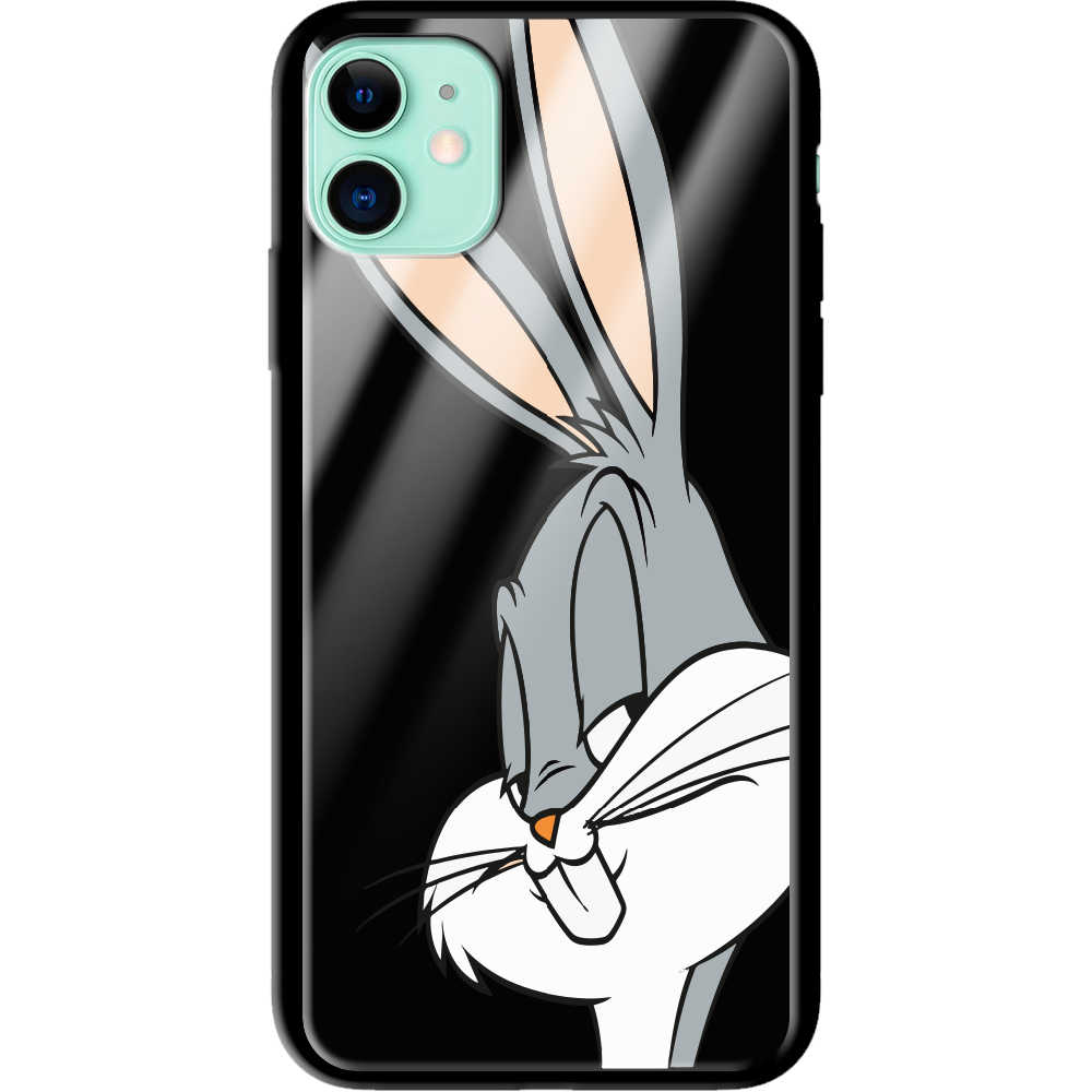 Чохол Boxface iPhone 12 Lucky Rabbit Чорний силікон зі склом (41161-bk81-41127)