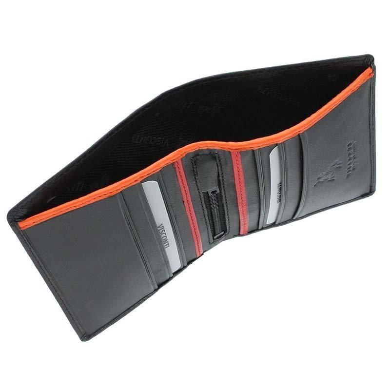 Портмоне чоловіче шкіряне Visconti James Black/Red/Orange (BD14 BK/RD/OR) - фото 7