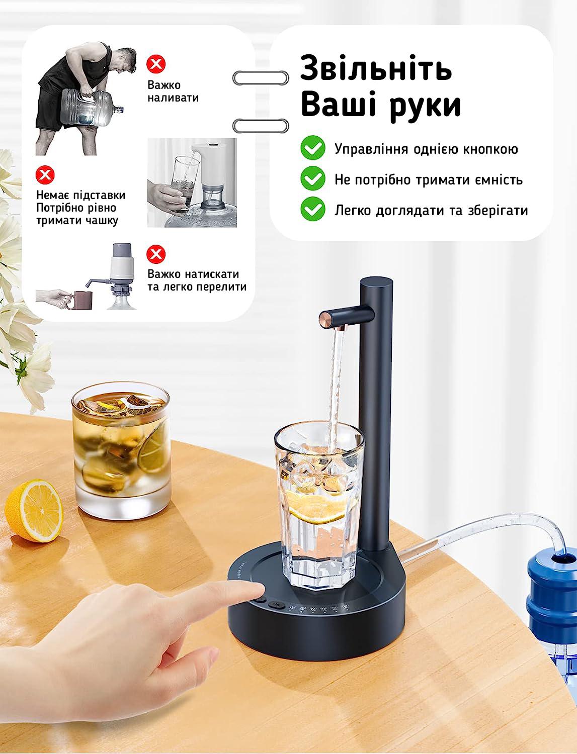 Помпа для води акумуляторна X115 Smart Table Water Dispenser Темно-синій - фото 4