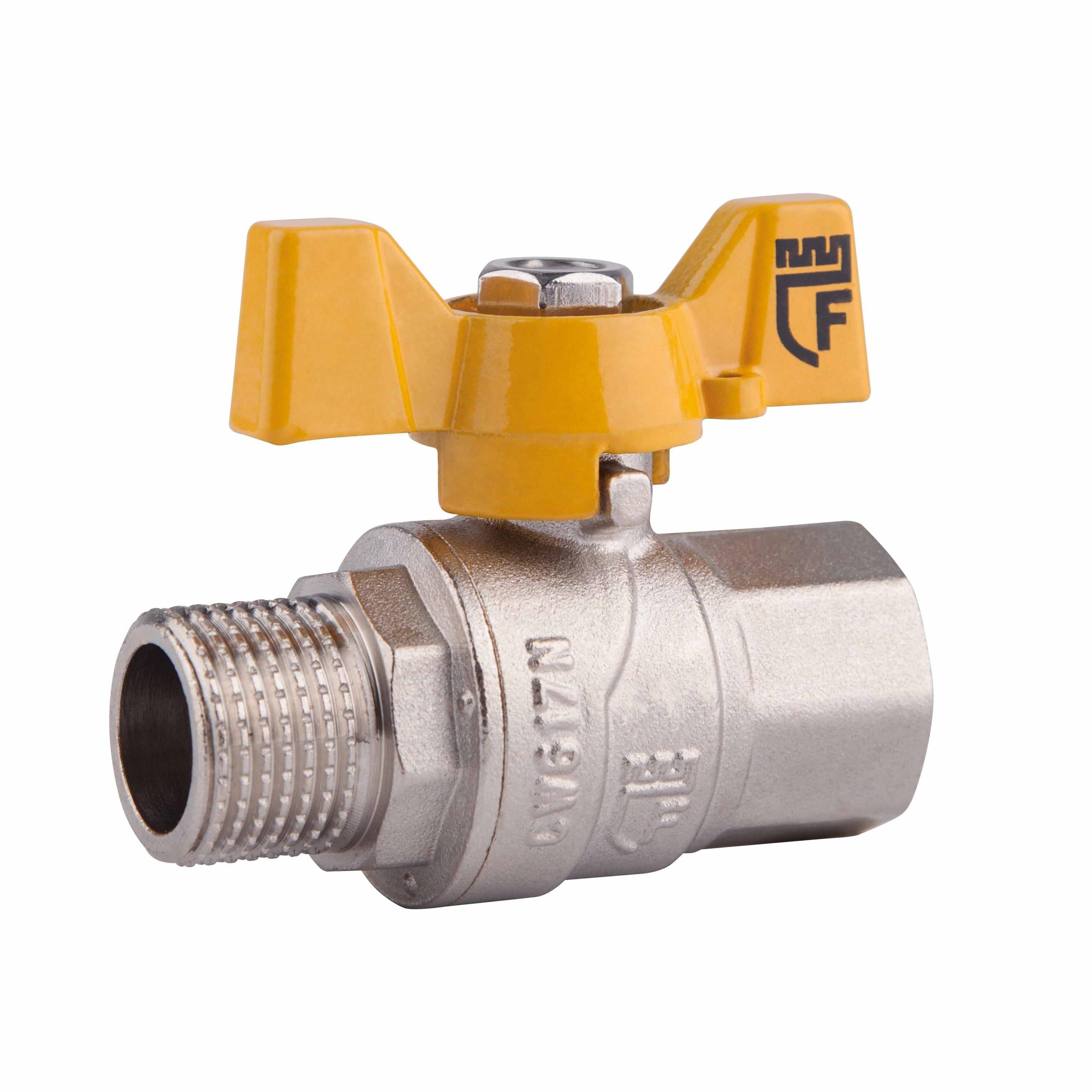 Кран шаровой для газа SD Forte Бабочка 3/4" ВН (SF607G20) Кран шаровой для газа SD Forte Бабочка 3/4" ВН (SF607G20)