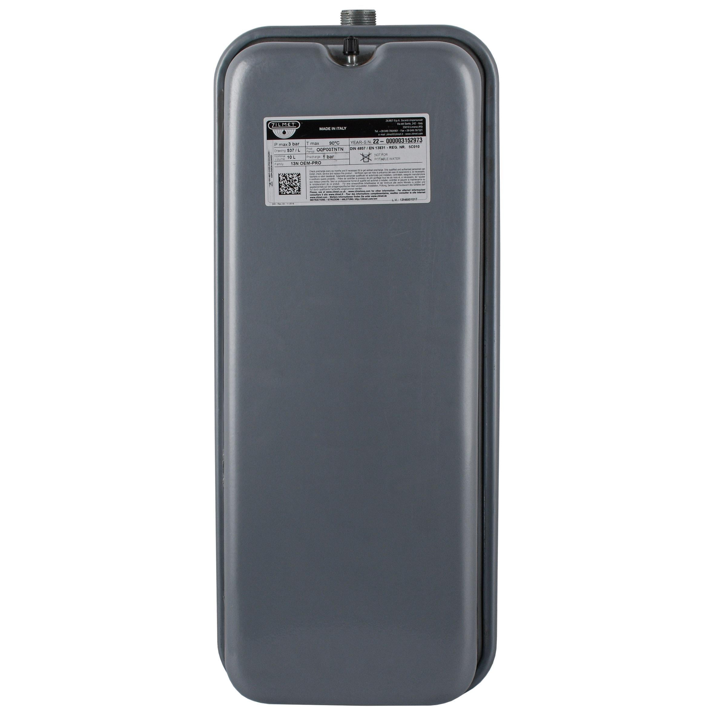 Бак Zilmet oem-pro для монтажу в котли 537 10 л 3/4" 3 bar прямокутний 13N6001017 (000011282)