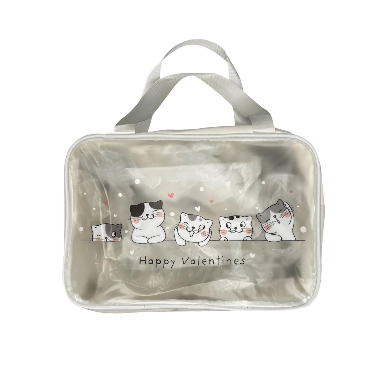 Косметичка для дитини з принтом котики 20х30 см Білий (25-580)