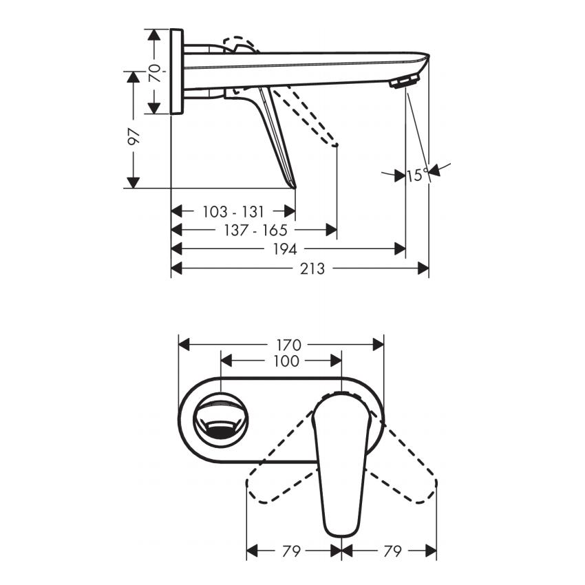 Змішувач для умивальника Hansgrohe NOVUS 71127000 (7756425) - фото 2