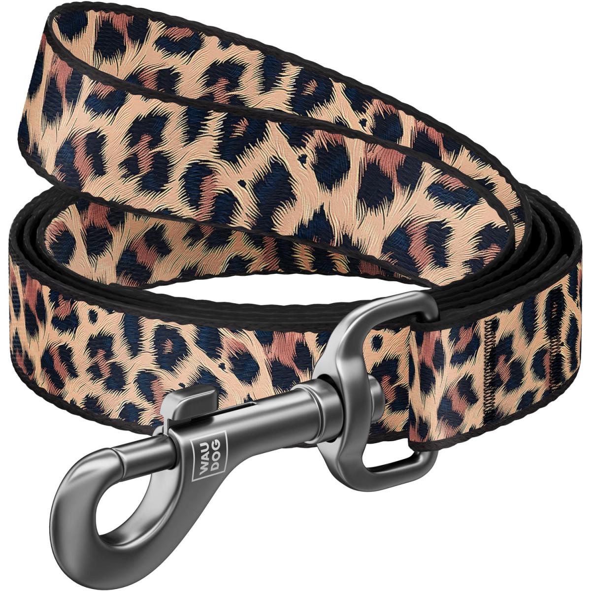 Поводок для собак нейлоновый Waudog Nylon S 20х200 см Леопардовый