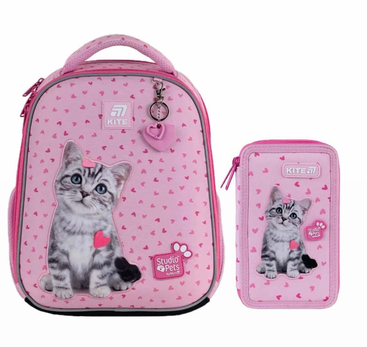 Рюкзак шкільний KITE Studio Pets каркасний/пенал 36 см (SP25-555S-1)