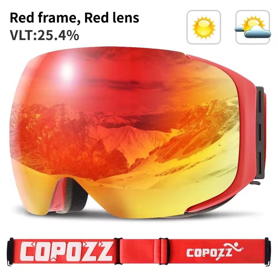 Маска для лиж і сноуборду Copozz GOG-2181 магнітна Anti-Fog Ski Unisex Red (GOG-2181-R) - фото 2