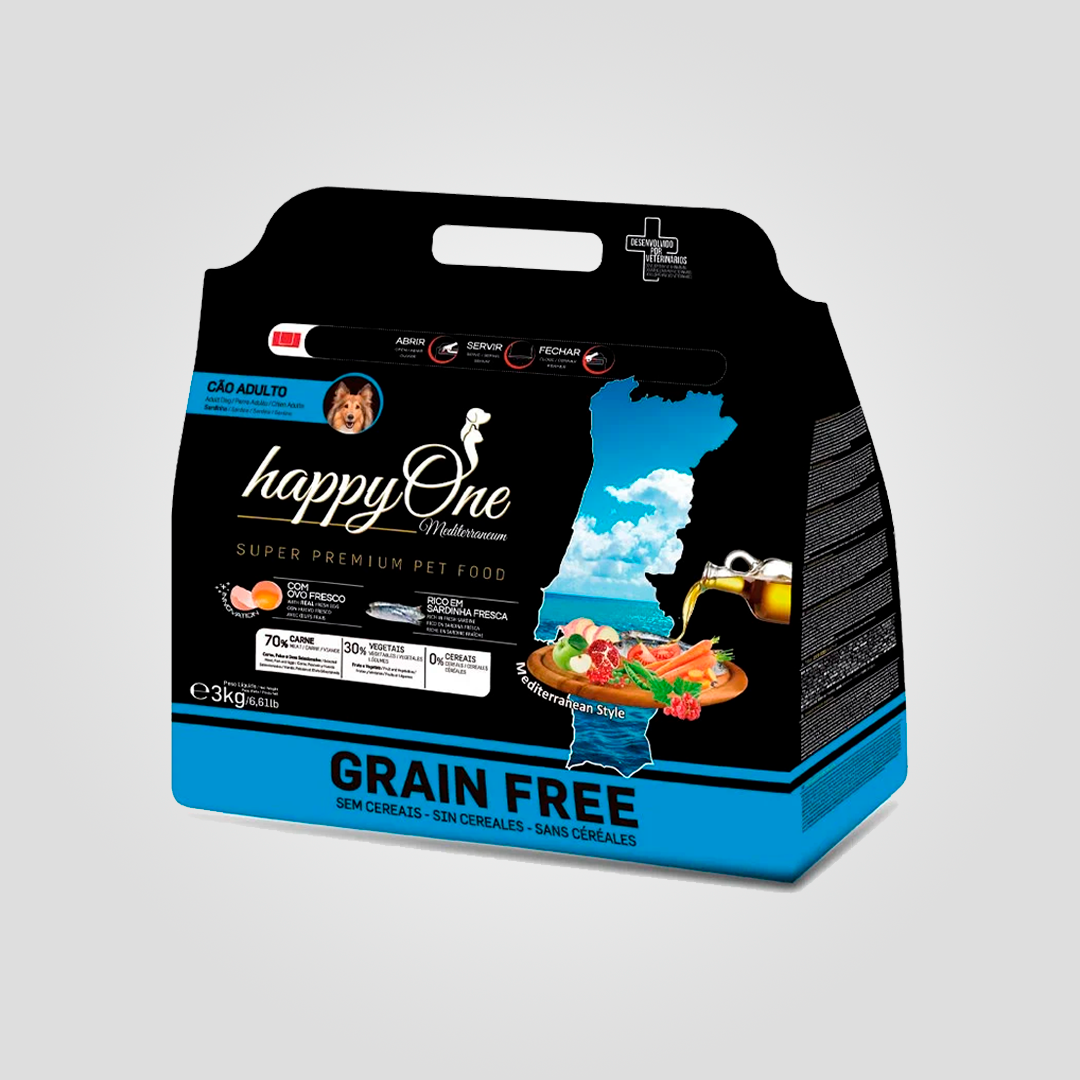 Корм сухой беззерновой HappyOne Mediterraneum Dog Fresh Sardine для взрослых собак с сардиной 3 кг (2091175816)