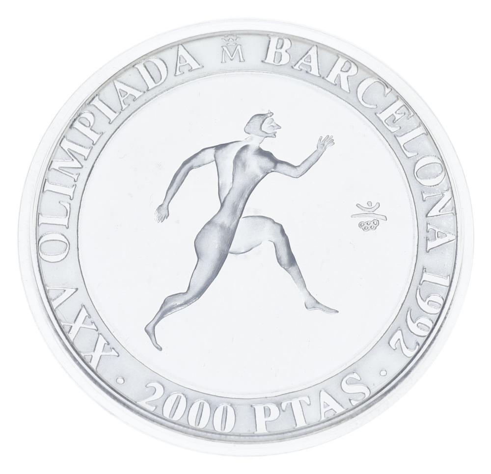 Коллекционная монета Испания 2000 песет 1992 Серебро Proof XXV летние Олимпийские игры в Барселоне 1992 года-Биг Спринтер (М23316)