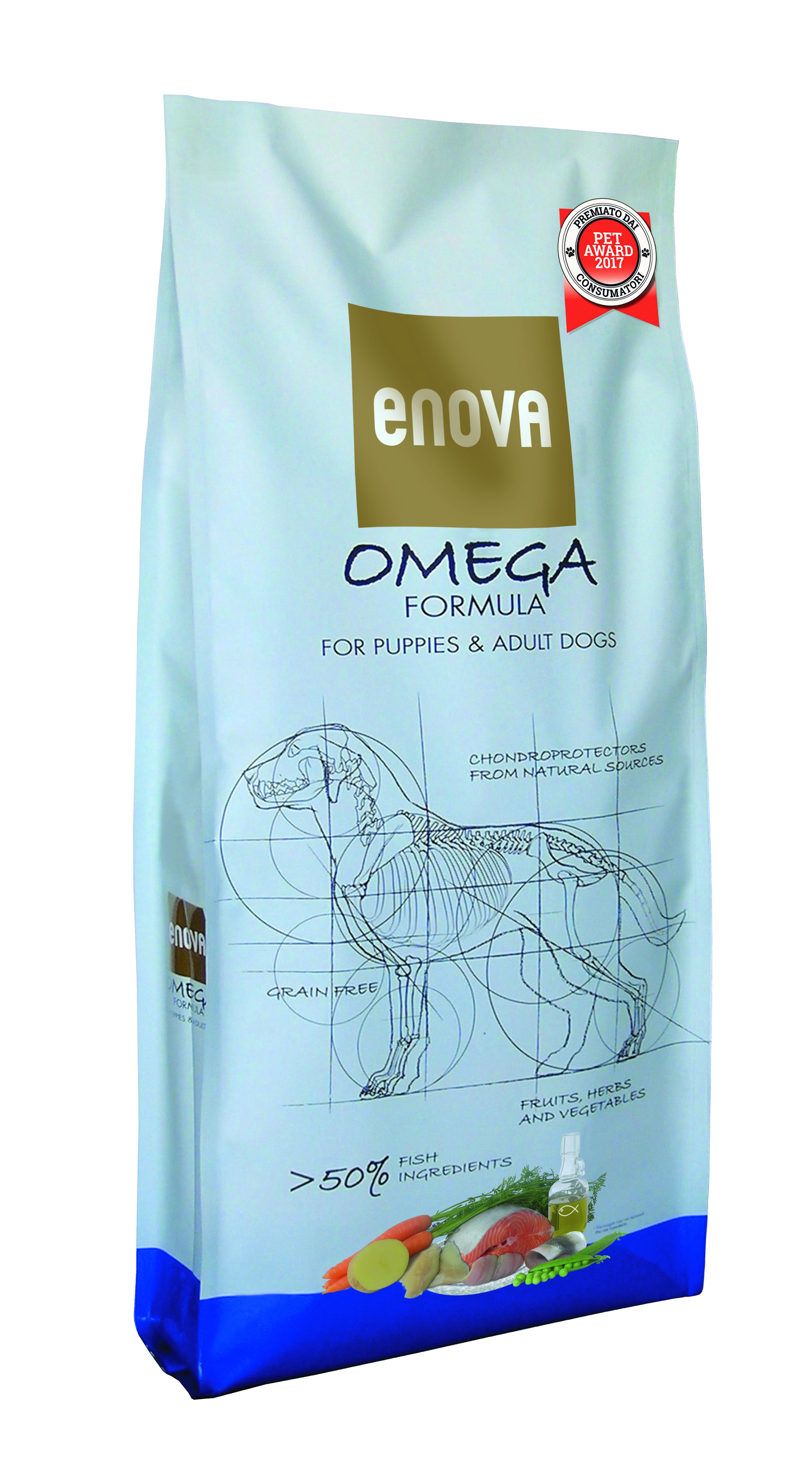 Корм для собак сухий беззерновий повнораціонний Enova Omega Formula ультрапреміум класу усіх вікових груп та порід 12 кг (CS611)