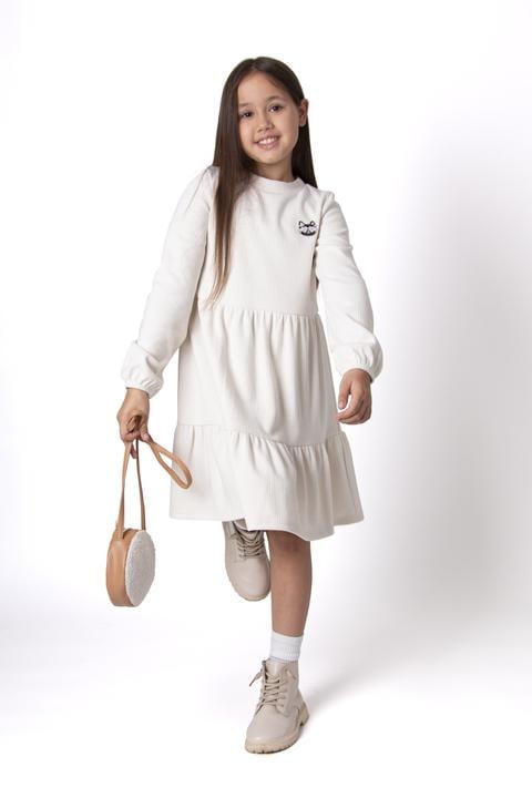 Сукня для дівчинки тепла Mevis 4835-02 134 см Молочний (158657)