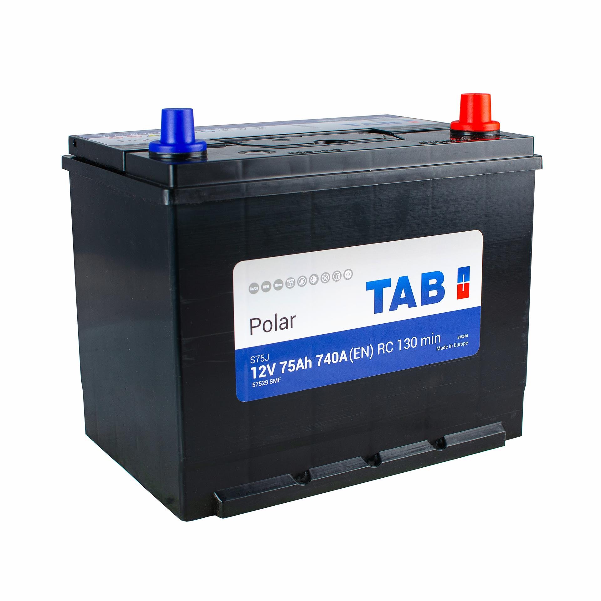 Аккумулятор TAB Polar Japan 75 Ah/12V 0 плюс справа