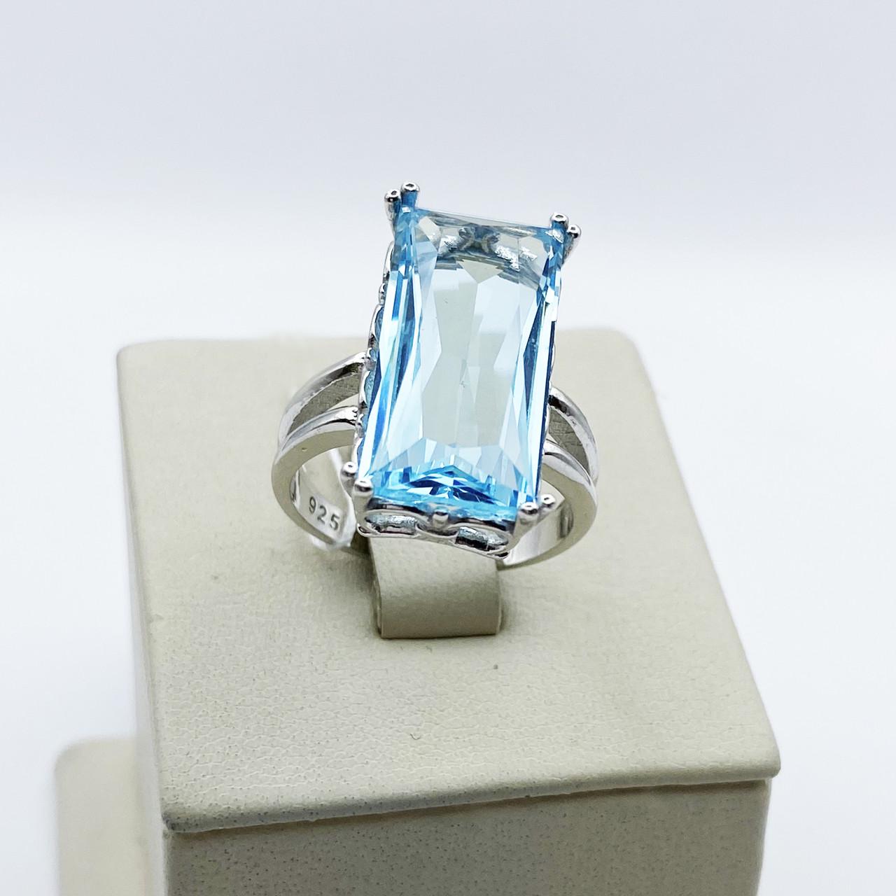 Кольцо серебряное с голубым кварцем р. 18,5 5,5 г (1887226156)