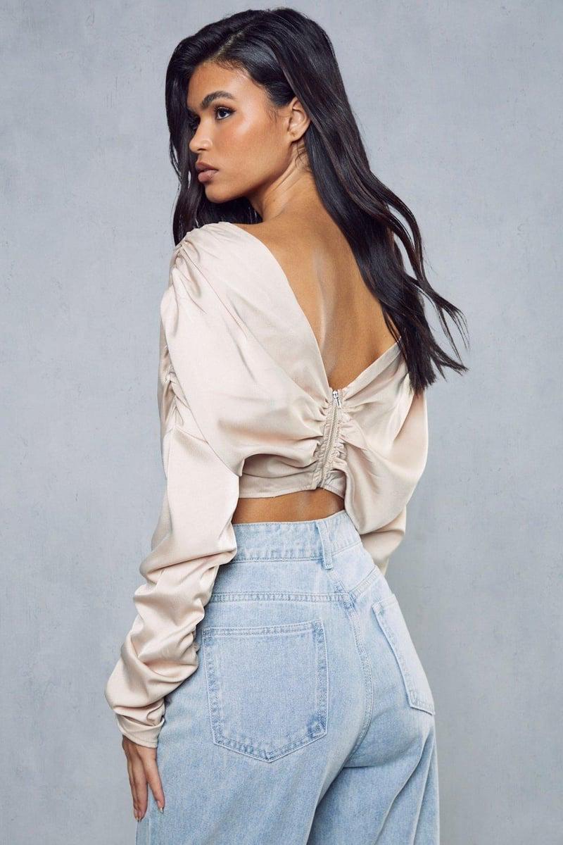 Блуза MISSPAP укороченная с вырезом 5XL Бежевый (6196952) - фото 6 Блуза MISSPAP укороченная с вырезом 5XL Бежевый (6196952) - фото 6