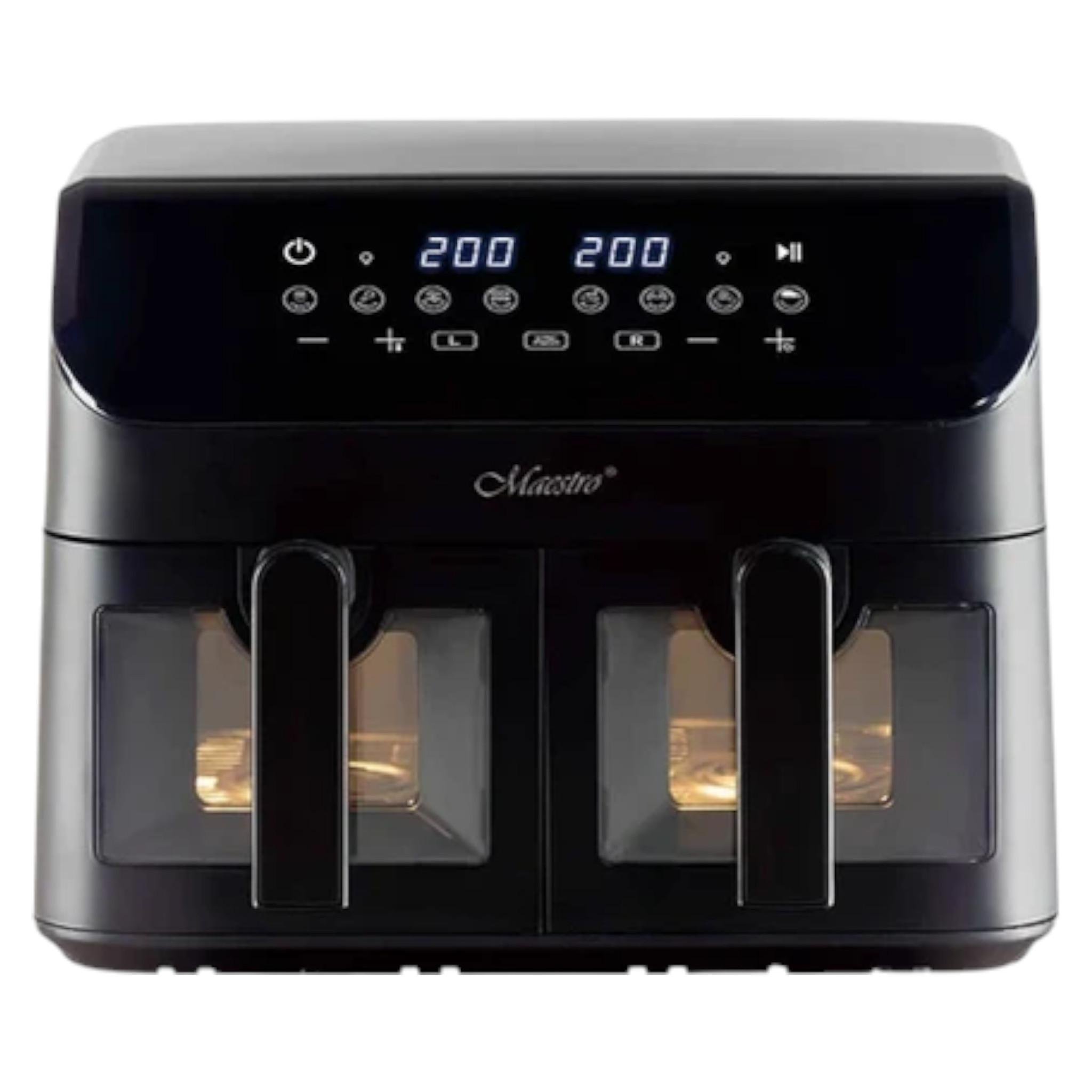 Аерофритюрниця Maestro MR-758 на 2 чаші 4,5 л 2000 Вт Black (A_MR758/Black)