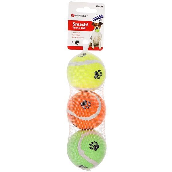 Игрушка для собак Flamingo Smash Tennis Ball Мяч 6 см с пищалкой 3 шт.