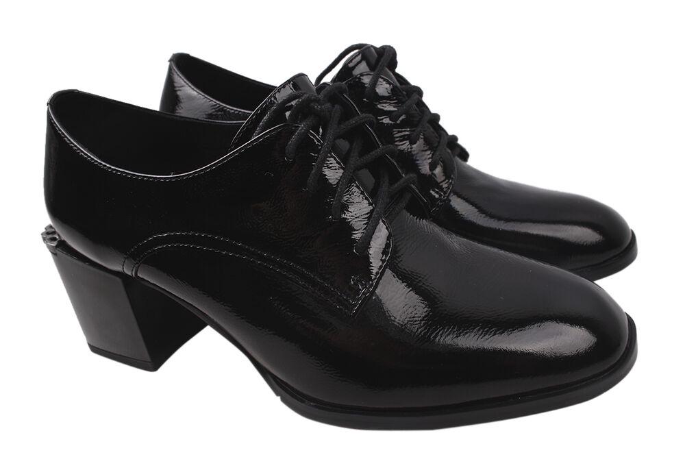 Туфли женские Molka из лаковой кожи р. 38 Черный (121-20DT)