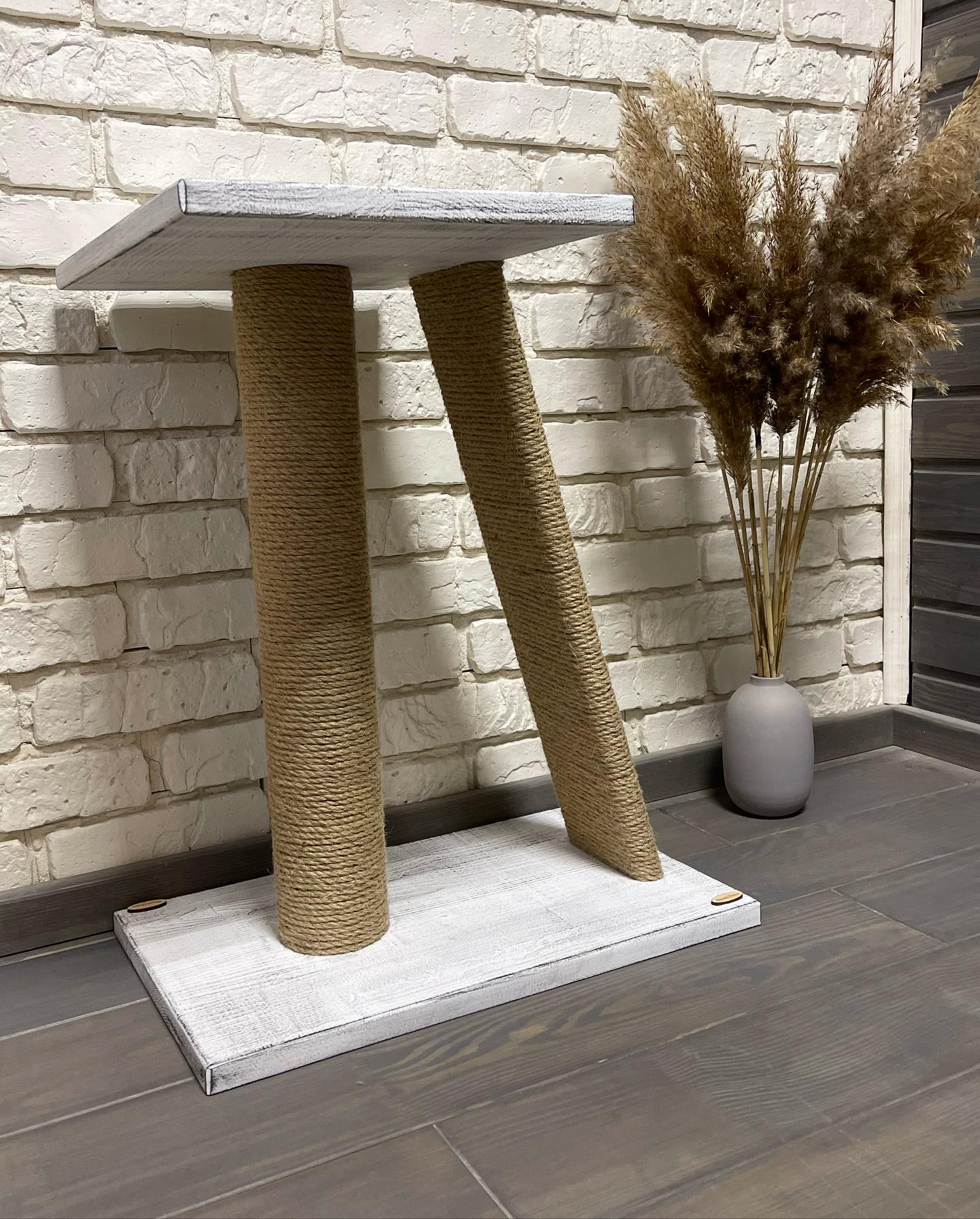 Когтеточка для кошек деревянная 40х50х60 Бело-серый (175) - фото 5 Когтеточка для кошек деревянная 40х50х60 Бело-серый (175) - фото 5