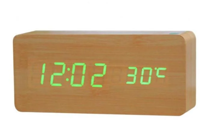 Часы настольные под дерево Wooden Clock (1299)