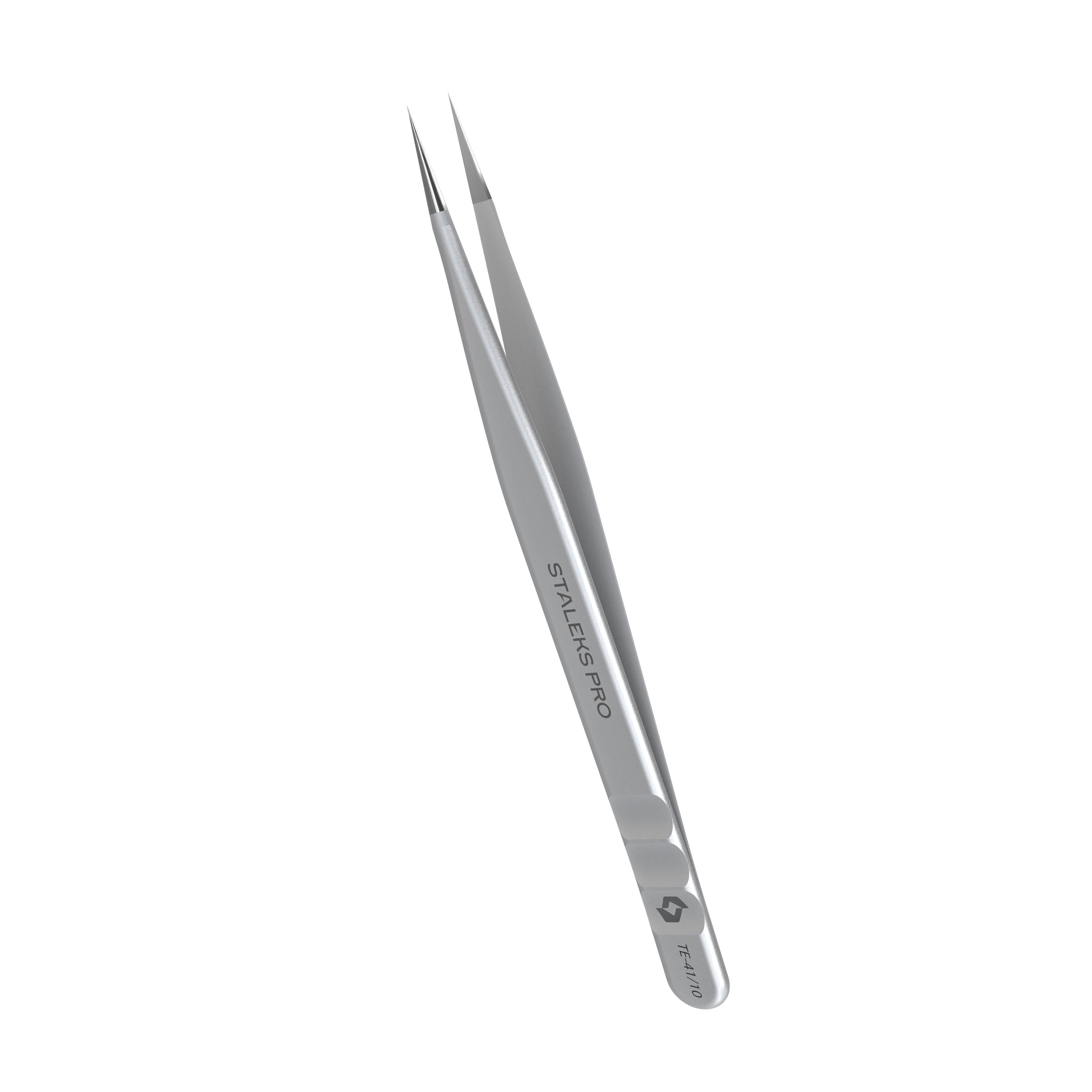 Пинцет профессиональный для ресниц STALEKS EXPERT 41 TYPE 10 прямой (TE-41/10)