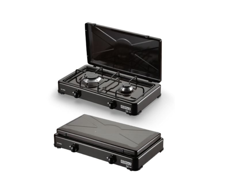 Плита газовая Nurgaz-3006 настольная 2-х конфорочная с крышкой Черный (3006) - фото 2 Плита газовая Nurgaz-3006 настольная 2-х конфорочная с крышкой Черный (3006) - фото 2