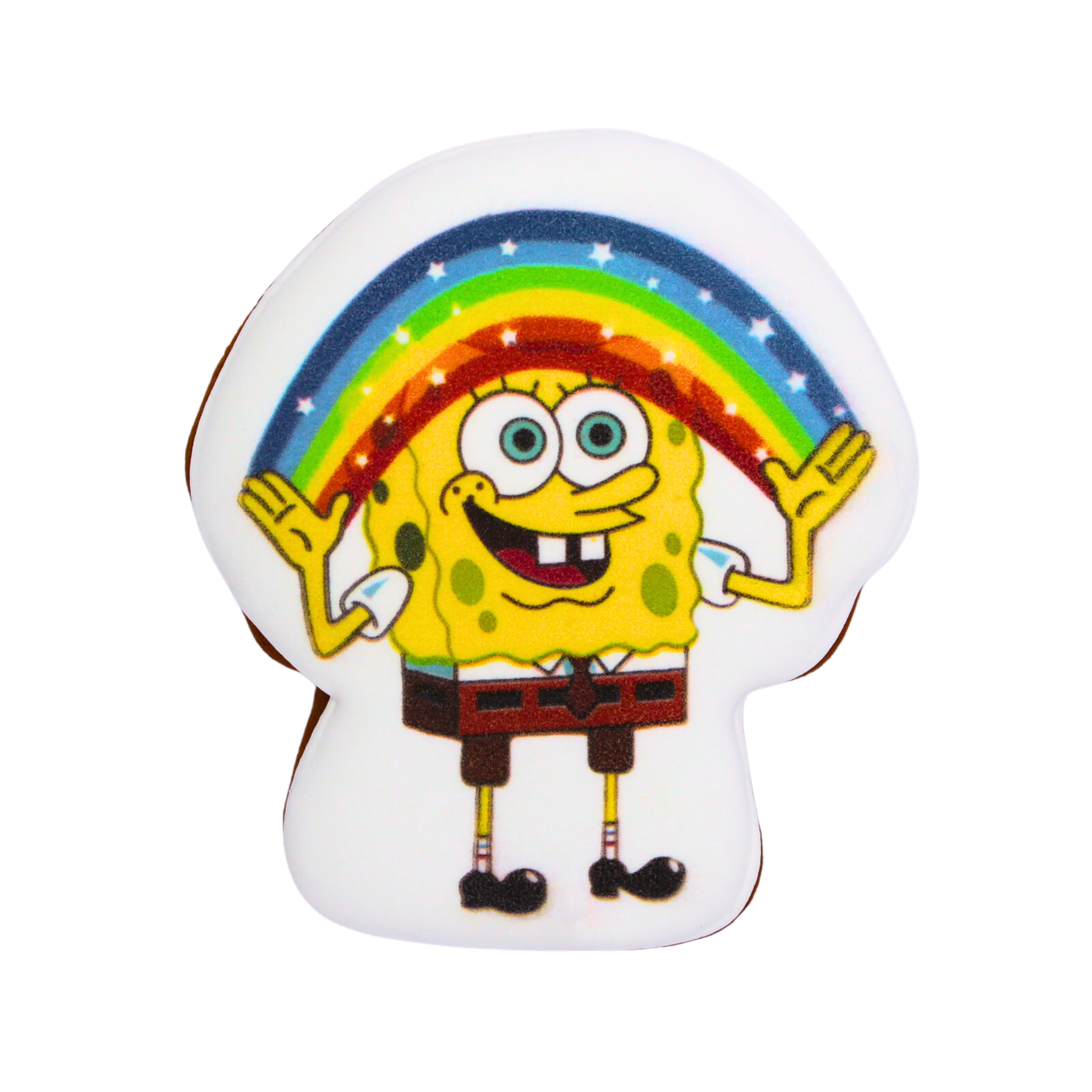 Пряник с принтом Крафт Печиво Губка Боб с радугой 45 г