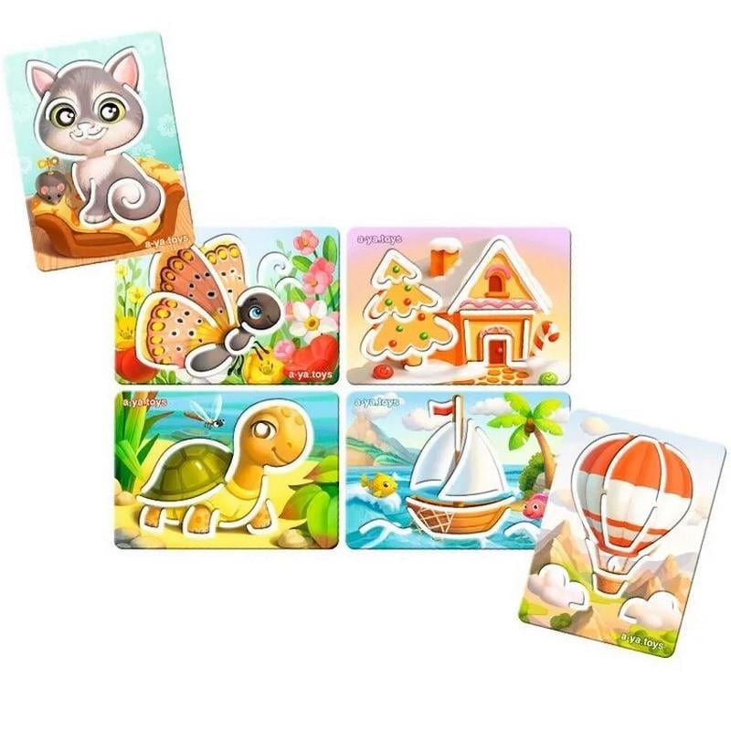 Іграшка дитяча дерев'яна Ubumblebees PSF095 трафарети для дітей 6 шт.