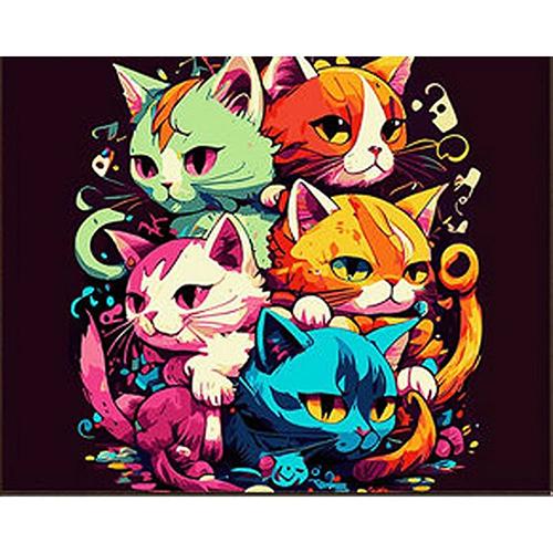 Алмазная мозаика Strateg Премиум Пять котиков 30x40 см (Str-HEG86892)