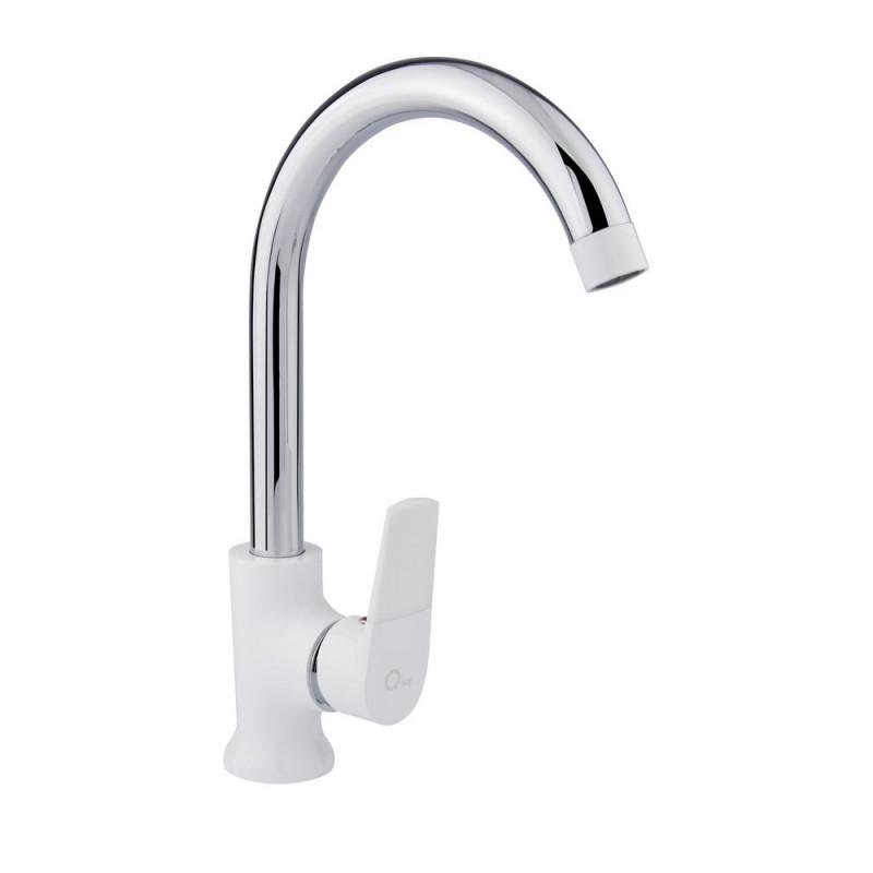 Смеситель для кухни Q-Tap Polaris Белый/Хром (SD00030351)