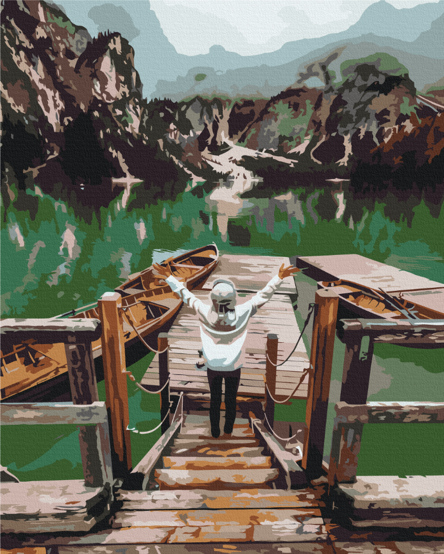 Картина по номерам Brushme Путешественница на озере Брайес 40x50 см (BS52566)