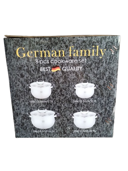 Набір каструль з кришками German Family GF-2045 нержавіюча сталь 8 пр. (GF-2045) - фото 5 Набір каструль з кришками German Family GF-2045 нержавіюча сталь 8 пр. (GF-2045) - фото 5