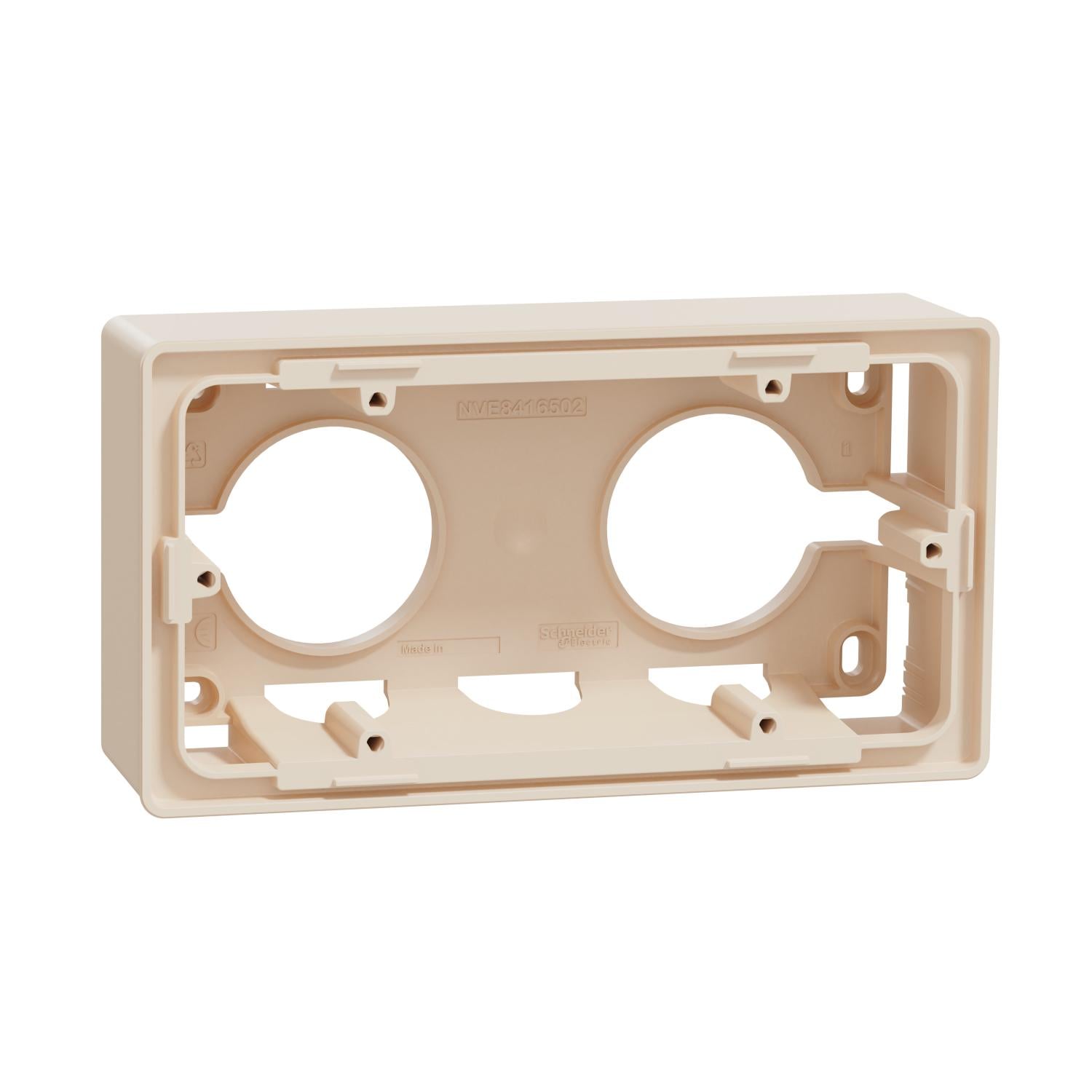Коробка Schneider Electric Unica для открытого монтажа 2-постовая ABS Бежевый (NU800444)