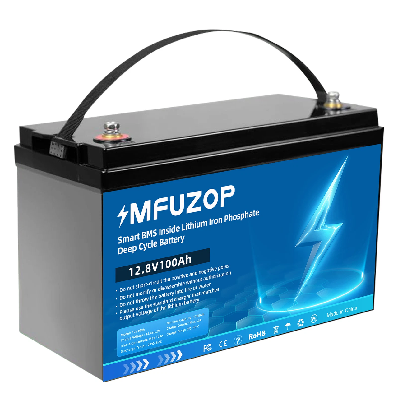 Аккумулятор MFUZOP LiFePO4 12,8 V/100 Ah /1280 W Аккумулятор MFUZOP LiFePO4 12,8 V/100 Ah /1280 W