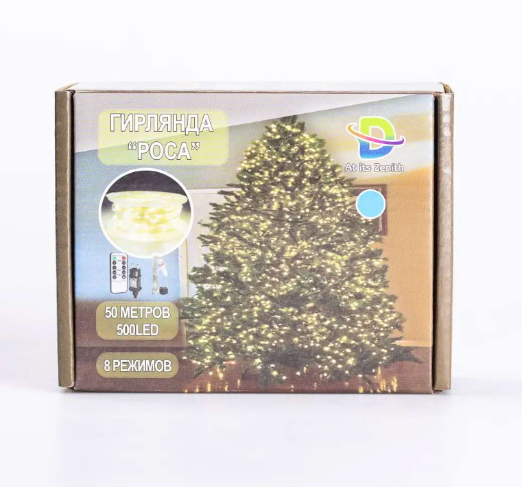 Гирлянда Роса нить с пультом 500 LED 50 м от сети Белый - фото 11