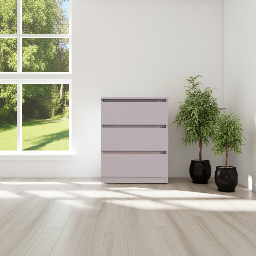 Комод MEBEX на 3 шухляди 60х40х77,4 см Сірий світлий (VM3B600LG)