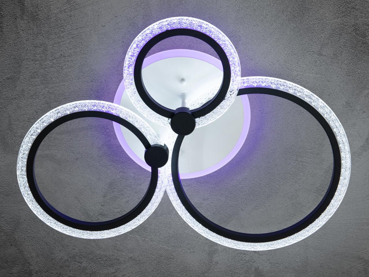 Люстра LED для кухни с подсветкой A8180-3BK-LS 55W на 8м2 Черный (2461100377) - фото 4 Люстра LED для кухни с подсветкой A8180-3BK-LS 55W на 8м2 Черный (2461100377) - фото 4