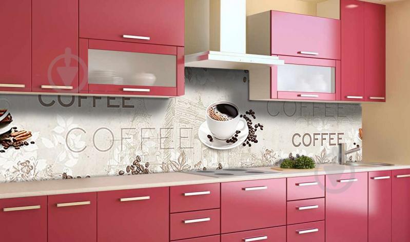 Наклейка виниловая кухонный фартук  Zatarga  "Кофе со специями"  600х3000 мм