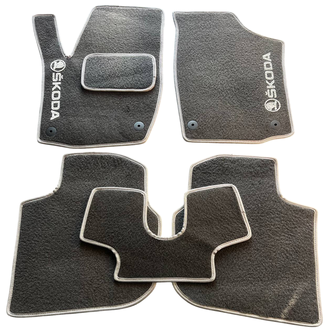 Коврики в салон ворсовые для Skoda Rapid 2012- 5 шт. Черный (27327187)