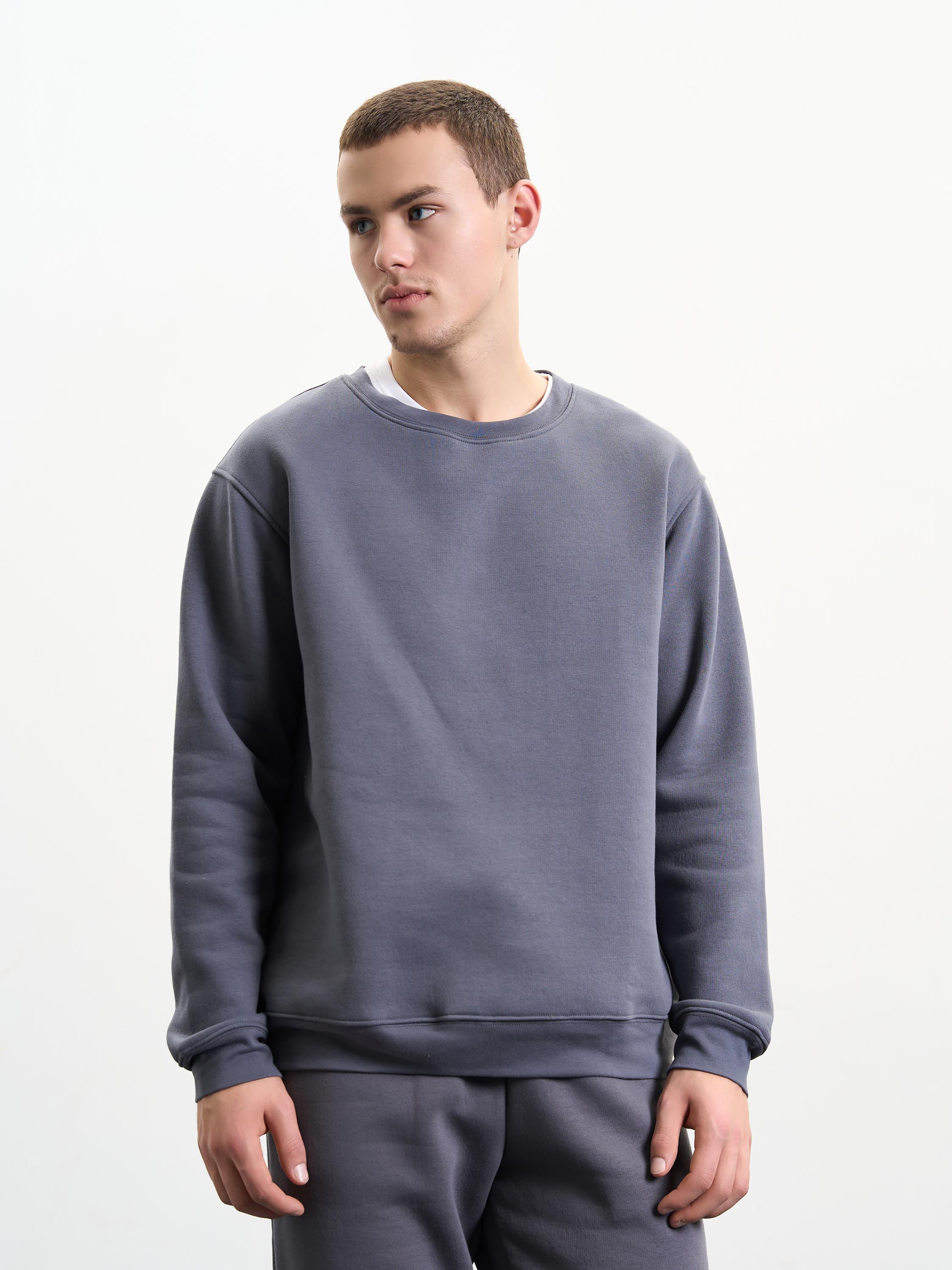 Свитшот мужской утепленный ROZA 240452 XS Выдержанный серый (4824005710971) - фото 1