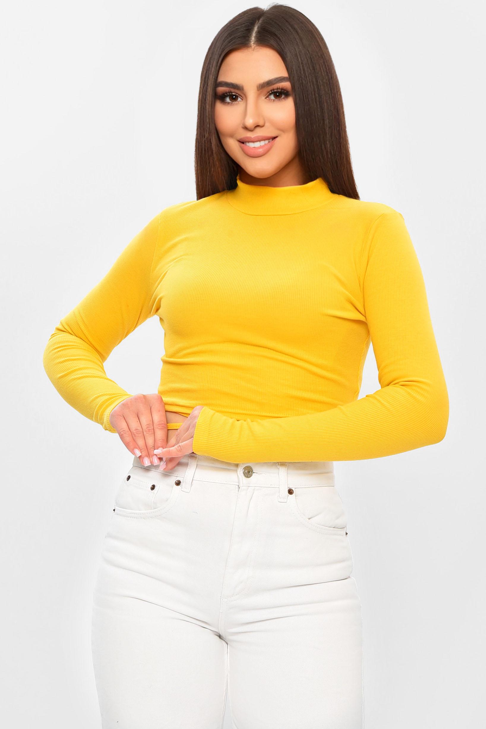 Кофта жіноча 201981 однотонна в рубчик S-M Жовтий (201981_!315328_42-44) - фото 1 Кофта жіноча 201981 однотонна в рубчик S-M Жовтий (201981_!315328_42-44) - фото 1